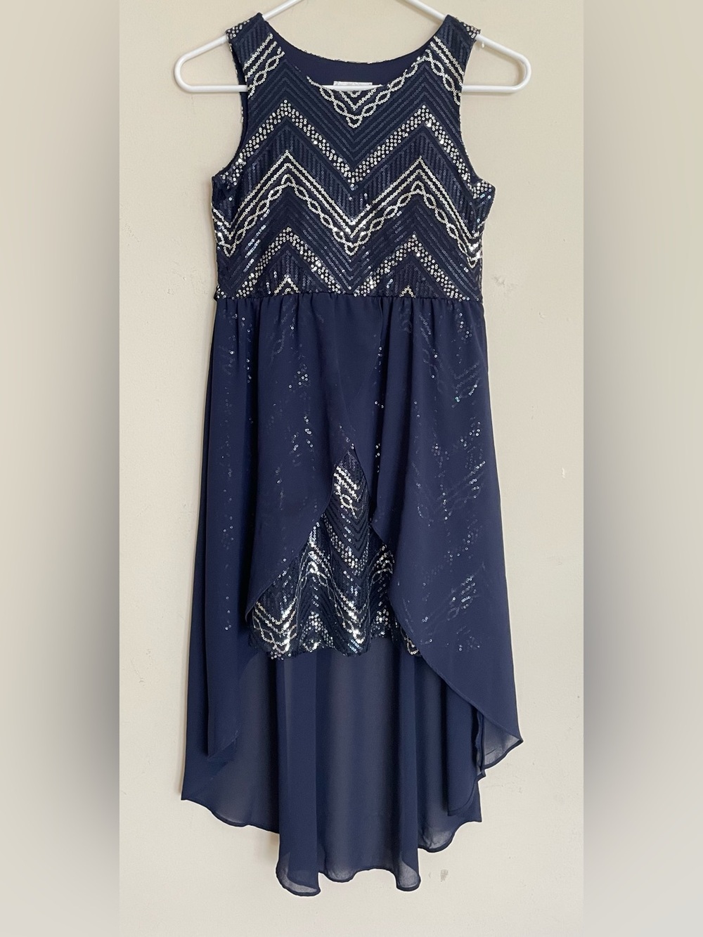 Girl’s Emily Rose Blue Sequin Sleeveless Dress